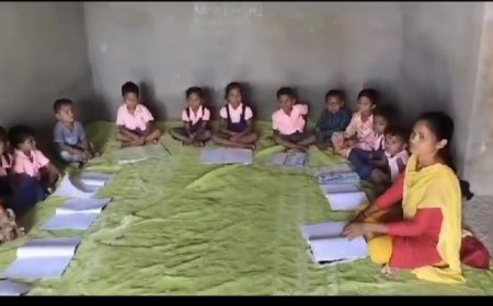 ।। ଅଙ୍ଗନୱାଡ଼ି ଗୃହ ନ ଥିବାରୁ ବେସରକାରୀ ଗୃହରେ ପାଠ ପଢା ।।