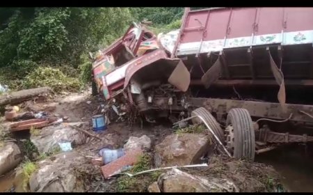 ।। 20 ପୁଟ୍ ତଳକୁ ଖସିପଡ଼ିଲା ଟ୍ରକ ।।