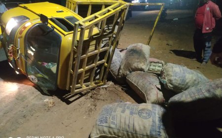 ।। ସଡ଼କ ଦୁର୍ଘଟଣାରେ ଆଳୁ ବଜେଇ ଅଟୋ l ଅଳ୍ପକେ ବର୍ତିଲେ ଚାଳକ ।।