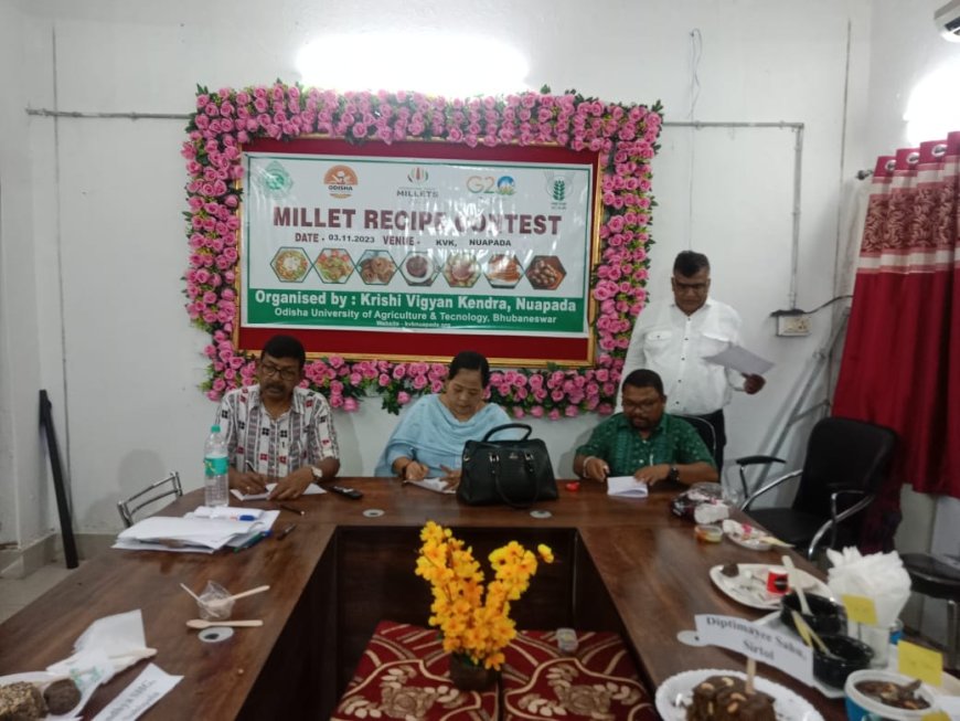 ।। କୃଷି ବିଜ୍ଞlନ କେନ୍ଦ୍ର ନୂଆପଡା ଠାରେ କ୍ଷୁଦ୍ର ଶଷ୍ୟର ମୂଲ୍ୟ ଯୁକ୍ତ ଖାଦ୍ୟ ପଦାର୍ଥ ପ୍ରତିଯୋଗିତା' ବା ମିଲେଟ ରେସିପି କଣ୍ଟେଣ୍ଟ ଅନୁଷ୍ଠିତ ।।