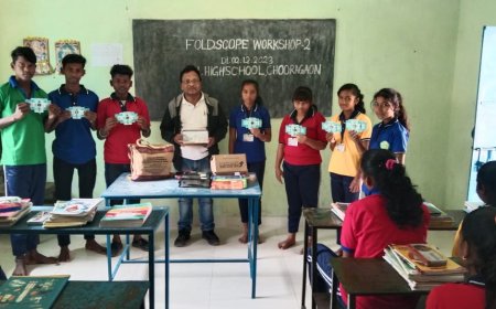 ।। ଚୁରାଗାଁ ଉଚ୍ଚ ବିଦ୍ୟାଳୟ ରେ fold scope making work shop ଅନୁଷ୍ଠିତ ।।