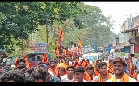 ।। ରାଷ୍ଟ୍ରୀୟ ବଜରଙ୍ଗ ଦଳ ରାଜନଗର ପ୍ରଖଣ୍ଡ ପକ୍ଷରୁ ହନୁମାନ ଜୟନ୍ତୀ ଉପଲକ୍ଷେ ବିଶାଳ  ଶୋଭାଯାତ୍ରା ଅନୁଷ୍ଠିତ ।।