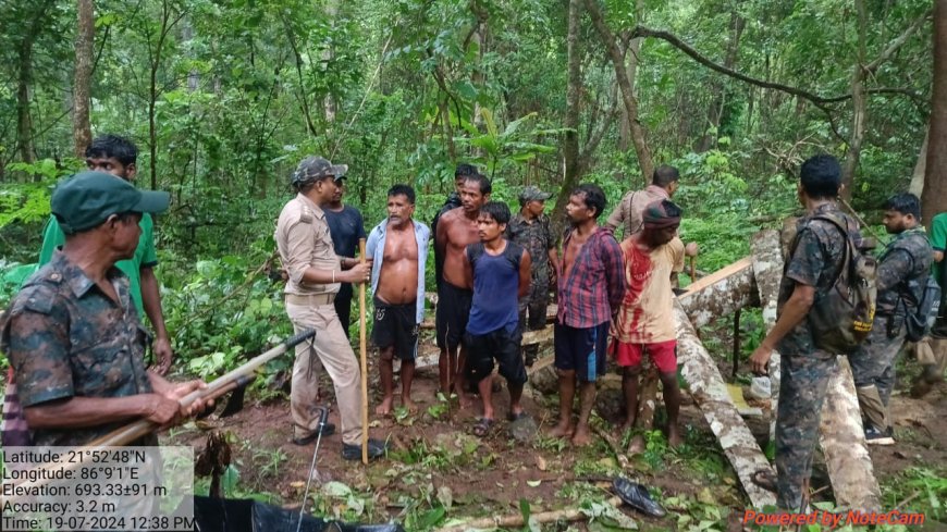 ।। ଅଭୟାରଣ୍ୟ ରେ ଗଛ କାଟୁଥିବା ବେଳେ ପାଞ୍ଚ ଗିରଫ ।।