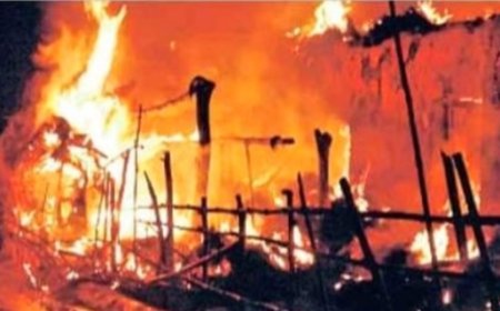 Mazuria's rice house was burnt to ashes on the day l