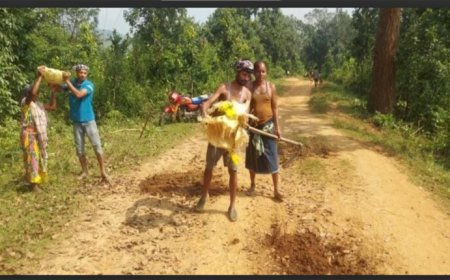 उहलानी प्रशासन: ग्रामीणों ने श्रम और धन देकर सड़क की मरम्मत की