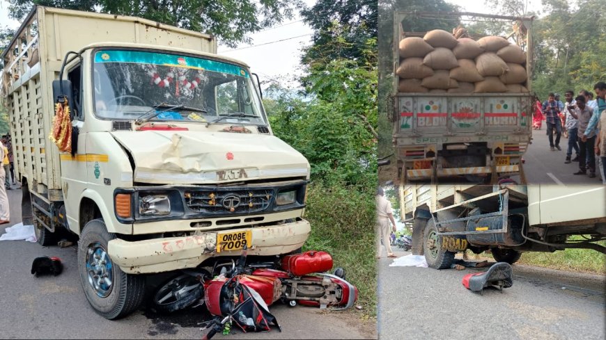 Bike collision transportation before a grain lane, ghanking transport