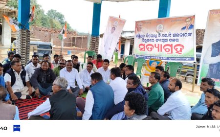 ସମ୍ବିଧାନ ବିରୋଧୀ ବି. ଜେ. ପି. ସରକାରଙ୍କ ବିରୁଦ୍ଧରେ କଂଗ୍ରେସ ଦଳର ସତ୍ୟାଗ୍ରହ