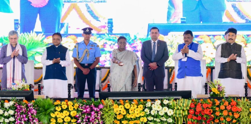 PRESIDENT OF INDIA LAYS FOUNDATION STONES FOR VARIOUS DEVELOPMENTAL PROJECTS AT BANGIRIPOSHI