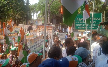 ନାରୀ ନିର୍ଯାତନା ପ୍ରତିବାଦରେ ଜିଲ୍ଲାପାଳ କାର୍ଯ୍ୟାଳୟ ଘେରିଲା କନ୍ଧମାଳ ଜିଲ୍ଲା କଂଗ୍ରେସ