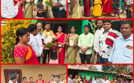 ପ୍ରବେଶ ଉତ୍ସବ ଏବଂ ଖଡ଼ି ଛୁଆଁ ଦିବସ ପାଳନ ପାଇଁ ନିମନ୍ତ୍ରଣ ପତ୍ର ବଣ୍ଟନ