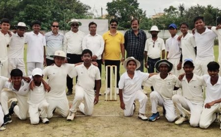 ଜିଲ୍ଲାସ୍ତରୀୟ ଆନ୍ତଃ ବିଦ୍ୟାଳୟ କ୍ରିକେଟ ଟୁର୍ଣ୍ଣାମେଣ୍ଟ:ପ୍ରିୟଙ୍କ ଙ୍କ ଘାତକ ବୋଲିଂରେ ଟିମ- ଏଫ ଧରାଶାୟୀ