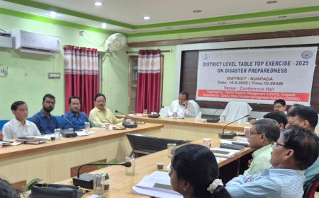 ନୂଆପଡ଼ା ରେ ବନ୍ୟା ବିପର୍ଯ୍ୟୟ ପ୍ରସ୍ତୁତିକୁ ନେଇ ଜିଲ୍ଲା ସ୍ତରୀୟ ଟେବୁଲ ଟପ ବୈଠକ ଅନୁଷ୍ଠିତ