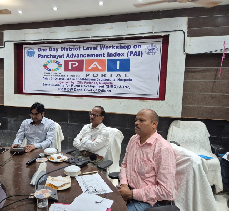 ନୂଆପଡ଼ାରେ ଏସ୍ ଆଇ ଆର୍ ଡି ତରଫରୁ ପଞ୍ଚାୟତ ବିକାଶ ସୂଚକାଙ୍କ ଉପରେ କର୍ମଶାଳା ଅନୁଷ୍ଠିତ
