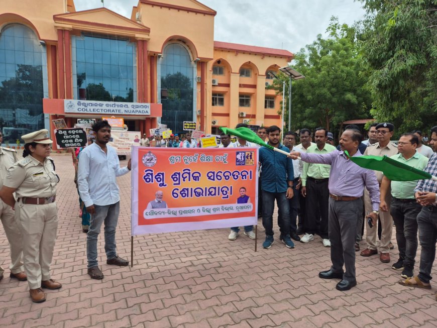 ନୂଆପଡ଼ା ରେ ଶିଶୁ ଶ୍ରମିକ ସଚେତନତା ଶୋଭାଯାତ୍ରା l ଜିଲ୍ଲାକୁ ଶିଶୁ ଶ୍ରମିକ ମୁକ୍ତ କରିବା - ଜିଲ୍ଲାପାଳ