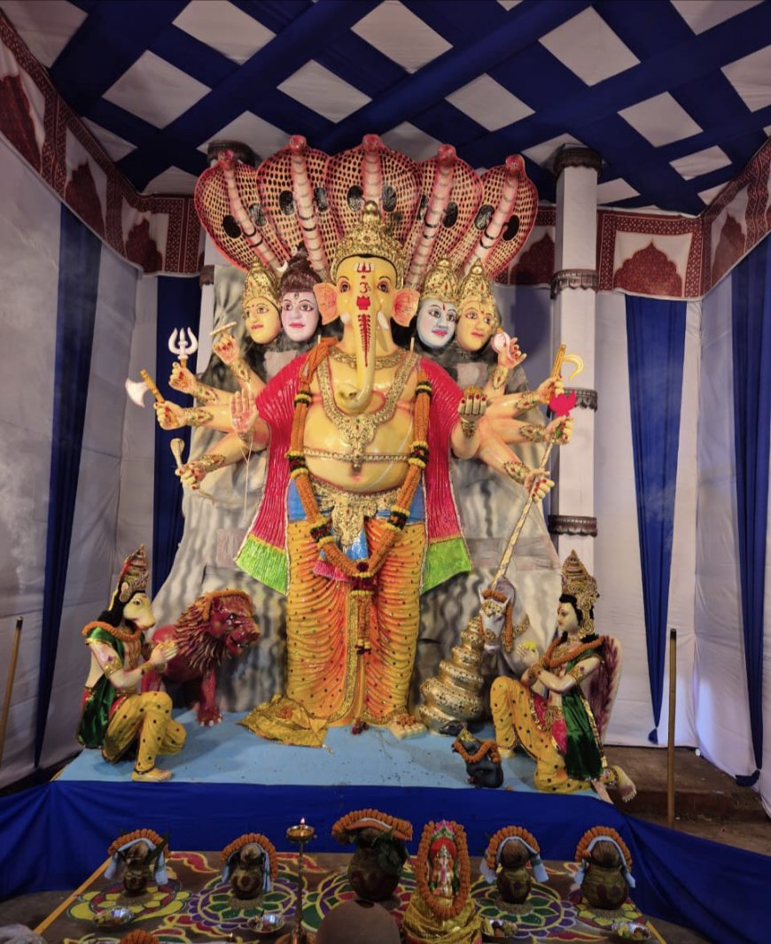 ଅଗ୍ରପୂଜ୍ୟ ପ୍ରଭୁ ଶ୍ରୀଗଣେଶଙ୍କ ପୂଜାର୍ଚନା : ଫ୍ରେଣ୍ଡସ ଗ୍ରୁପର ୧୮ ଫୁଟିଆ ପଞ୍ଚମୁଖୀ ଗଣେଷ ସବୁଠାରୁ ଆକର୍ଷଣୀୟ