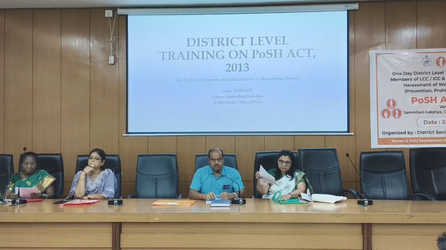 କାର୍ଯ୍ୟକ୍ଷେତ୍ରରେ ମହିଳାଙ୍କୁ ଯୌନ ଉତ୍ପୀଡ଼ନ (ପ୍ରତିରୋଧ ନିଷିଦ୍ଧ ଓ ନିରାକରଣ) ଆଇନ -୨୦୧୩ ସମ୍ବନ୍ଧୀୟ ପ୍ରଶିକ୍ଷଣ ଶିବିର ଅନୁଷ୍ଠିତ