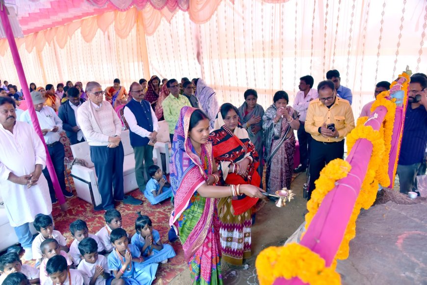 Foundation Stone Laid for Temple Construction by Khejuriya Shirdi Sai Trust