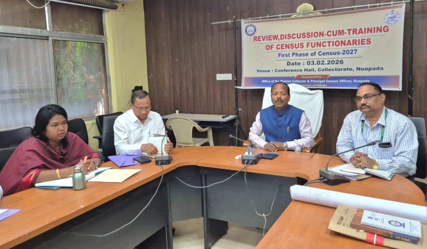 ନୂଆପଡାରେ ଜାତୀୟ ଜନଗଣନା–୨୦୨୭ ପାଇଁ ସମୀକ୍ଷା ଓ ତାଲିମ କାର୍ଯ୍ୟକ୍ରମ ଅନୁଷ୍ଠିତ:   ଜନଗଣନାରେ ସଂପୂର୍ଣ୍ଣ ସହଯୋଗ କରିବା ପାଇଁ ଜିଲ୍ଲାବାସୀଙ୍କୁ ଜିଲ୍ଲାପାଳଙ୍କ ଆହ୍ବାନ