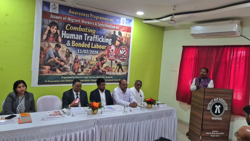 ନୂଆପଡା ଜିଲ୍ଲା ଆଇନ ସେବା ପ୍ରାଧିକରଣ ଆନୁକୂଲ୍ୟରେ ପ୍ରବାସୀ ଶ୍ରମିକଙ୍କ ସଚେତନତା ଶିବିର ଅନୁଷ୍ଠିତ