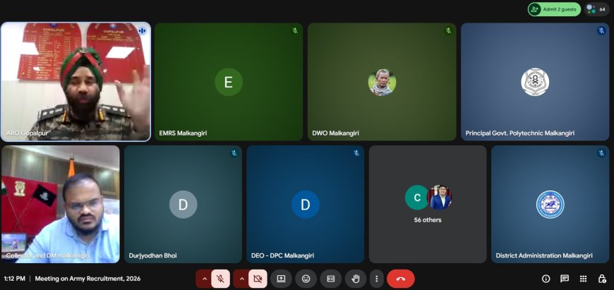 ମାଲକାନଗିରି ଜିଲ୍ଲାରେ ଅଗ୍ନିବୀର ନିଯୁକ୍ତି ପାଇଁ ସଚେତନତା ଓ ପଞ୍ଜୀକରଣ ବୃଦ୍ଧି ନେଇ ଜିଲ୍ଲାପାଳଙ୍କ ସମୀକ୍ଷା ବୈଠକ
