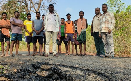 ନିମ୍ନ ମାନର ରାସ୍ତା ନିର୍ମାଣ, ହାତରେ ଉଠି ଯାଉଛି ପିଚୁ ପଟି