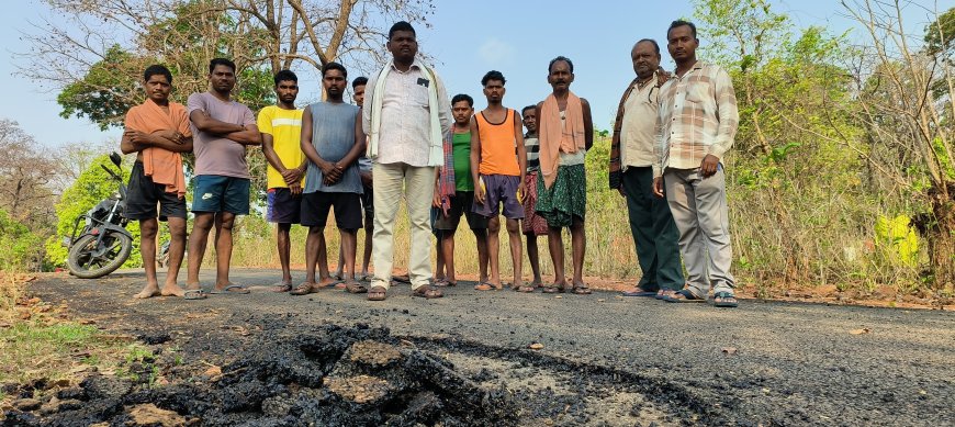 ନିମ୍ନ ମାନର ରାସ୍ତା ନିର୍ମାଣ, ହାତରେ ଉଠି ଯାଉଛି ପିଚୁ ପଟି