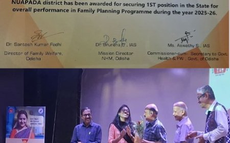 ରାଜ୍ୟସ୍ତରରେ ପୁଣି ନୂଆପଡ଼ା ଜିଲ୍ଲାର କୃତିତ୍ୱ: ପରିବାର ନିୟୋଜନ କାର୍ଯ୍ୟକ୍ରମରେ ପ୍ରଥମ ସ୍ଥାନ ଅଧିକାର କରି ଜିଲ୍ଲା ସ୍ୱାସ୍ଥ୍ୟ ବିଭାଗ ପୁରସ୍କୃତ