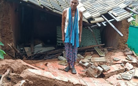 ଲଗାଣ ବର୍ଷାରେ ଭୁଶୁଡ଼ି ପଡ଼ିଲା ଘରର କାନ୍ଥ, ଅଳ୍ପକେ ବର୍ତ୍ତିଲେ ବୃଦ୍ଧ