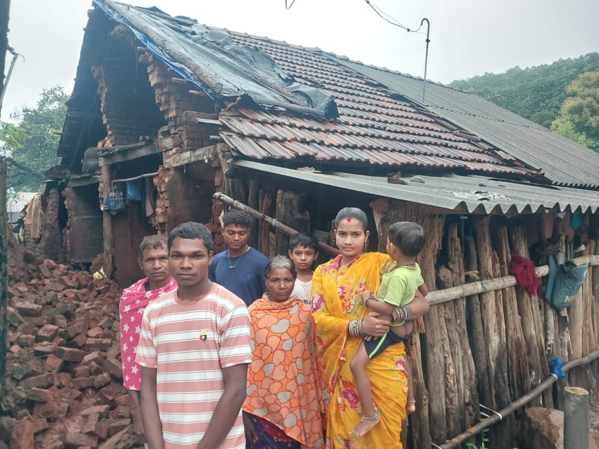 ଲଗାଣ ବର୍ଷା ରେ ଭୁଶୁଡ଼ିପଡ଼ିଲା ଘର କାନ୍ଥ ଅଳ୍ପକେ ବର୍ତ୍ତିଲେ