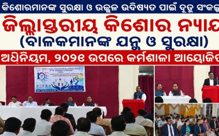 ଜିଲ୍ଲାସ୍ତରୀୟ କିଶୋର ନ୍ୟାୟ (ବାଳକମାନଙ୍କ ଯତ୍ନ ଓ ସୁରକ୍ଷା) ଅଧିନିୟମ,  ୨୦୧୫ ଉପରେ କର୍ମଶାଳା ଆୟୋଜିତ