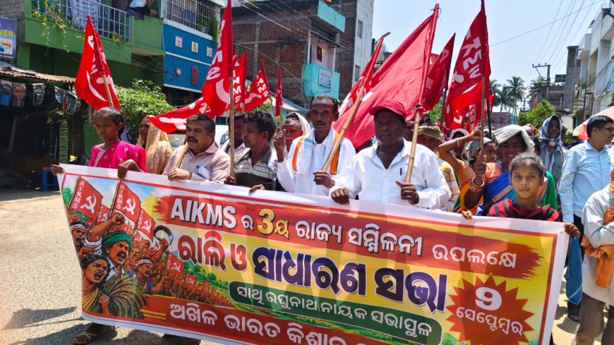 କିଶାନ୍ ମଜଦୁର୍ ସଭାର ୩ୟ ରାଜ୍ୟ ସମ୍ମିଳନୀ:ରାଜ୍ୟ ଓ କେନ୍ଦ୍ର ଉଭୟ ସରକାର କମ୍ପାନୀ ସ୍ଵାର୍ଥରେ କୣଷକ ବିରୋଧୀ ନୀତି ଆପଣେଇଛନ୍ତି