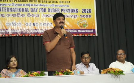 ଜିଲ୍ଲାସ୍ତରୀୟ ଆନ୍ତର୍ଜାତୀୟ ବରିଷ୍ଠ ନାଗରିକ ଦିବସ ପାଳିତ:ବରିଷ୍ଠ ନାଗରିକଙ୍କ ଅନୁଭବ ଓ ଜ୍ଞାନ ସମାଜର ମୂଲ୍ୟବାନ ସମ୍ପଦ: ମୁଖ୍ୟ ଅତିଥି ଭାରତୀ ହାଁସଦା