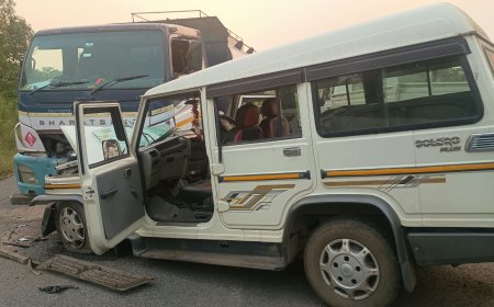 ଦ୍ରୁତ ଗତିରେ ଆସି ଟ୍ୟାଙ୍କର କୁ ଧକ୍କା ଦେଲା ବୋଲେରୋ, ୨ ଗୁରୁତର