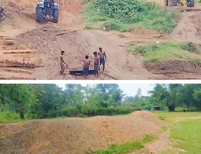 ପ୍ରଶାସନ ର ନାକତଳେ କୃଷକ ସବସିଡି ରେ ଟ୍ରାକ୍ଟର ଆଣି ବେଆଇନ ବାଲି ପରିବହନ